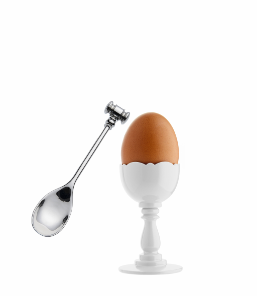 Stojánek na vajíčko se lžičkou Dressed bílý, Alessi